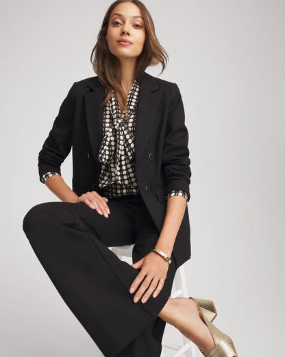 Chico's Clip-Dot Tie-Front Blouse