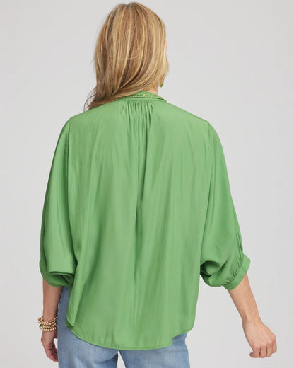 Chico's Braided Batwing Blouse