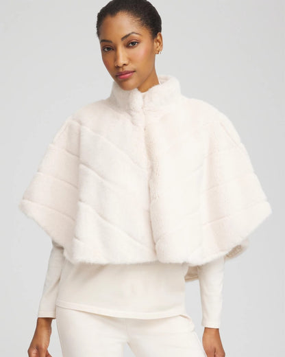 Chico's Faux Fur Funnelneck Capelet