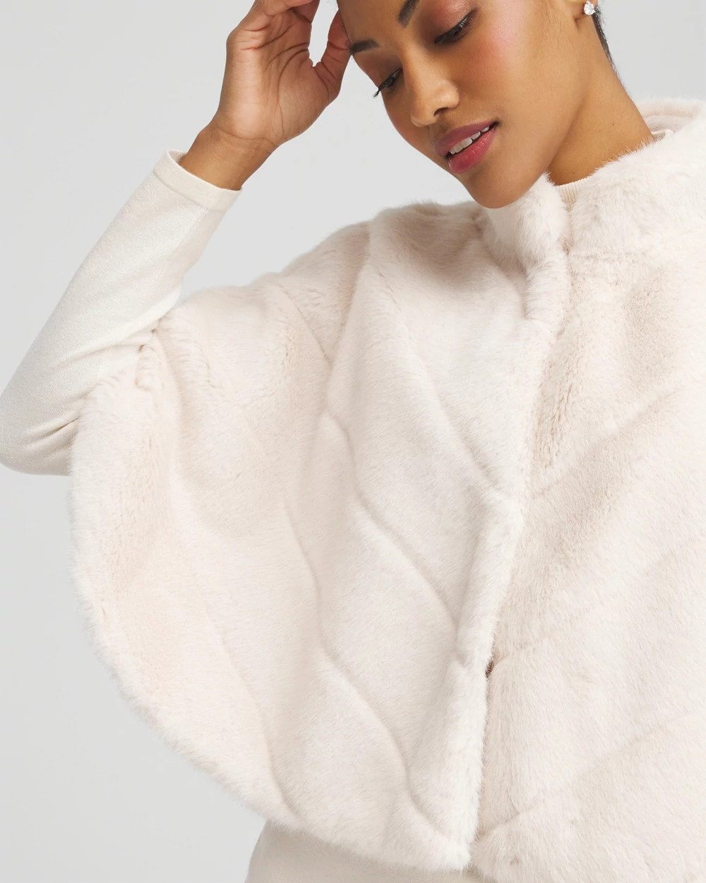 Chico's Faux Fur Funnelneck Capelet