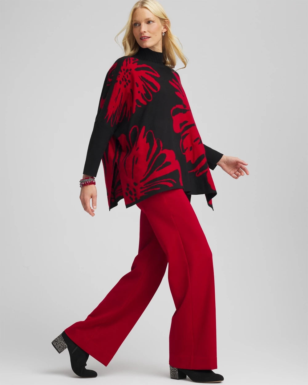 Chico's Floral Poncho