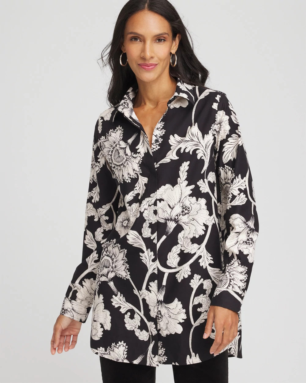 Chico's No Iron™ Bryne Bloom Stretch Tunic
