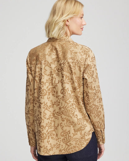 Chico's No Iron™ Jacquard Scrolls  Shirt