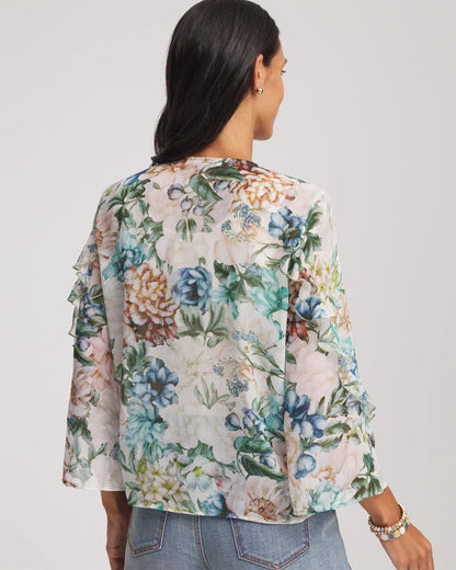 Chico's Georgette Ruffled V-Neck Blouse