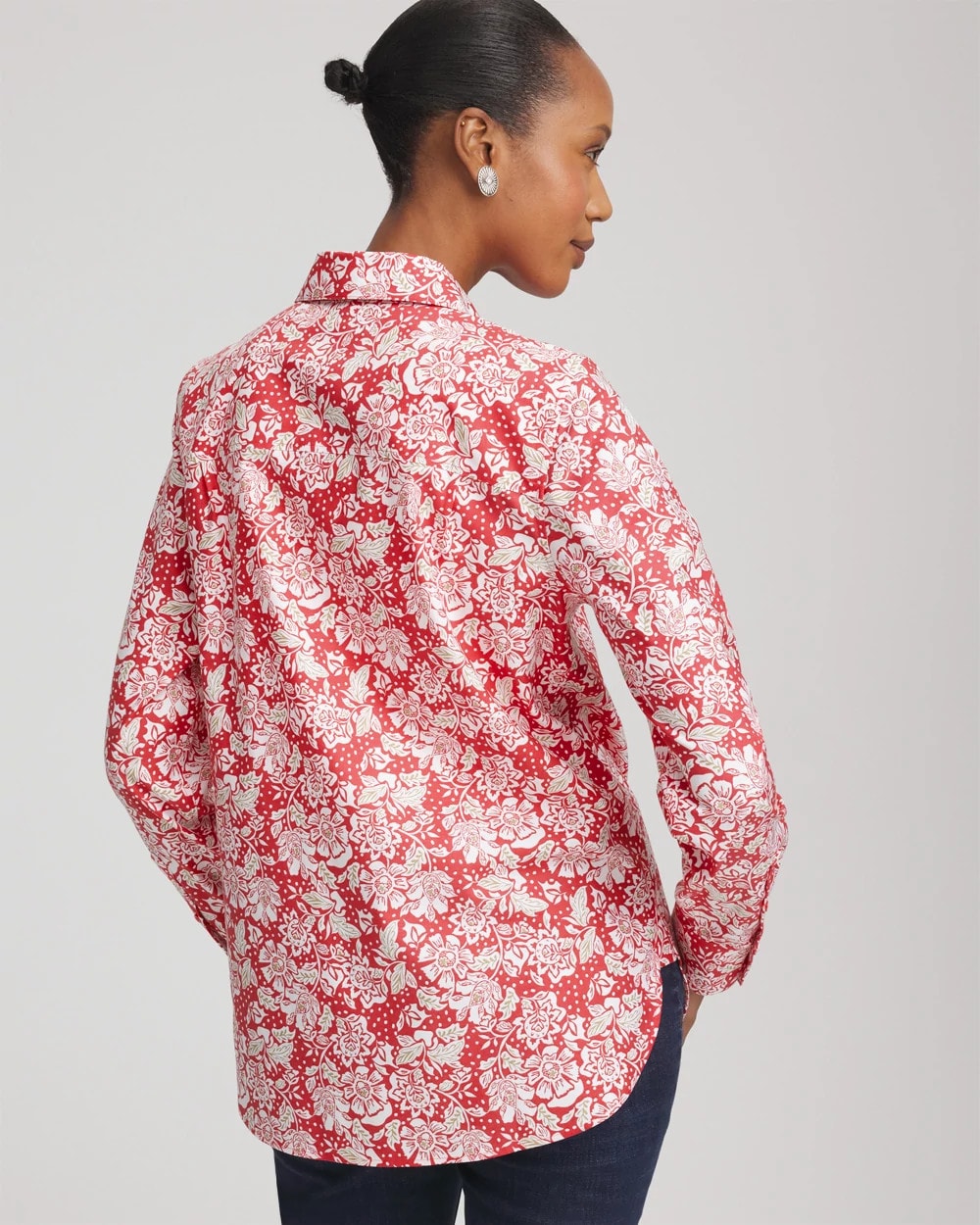 Chico's No Iron™ Long-Sleeved Folklore-Floral Shirt