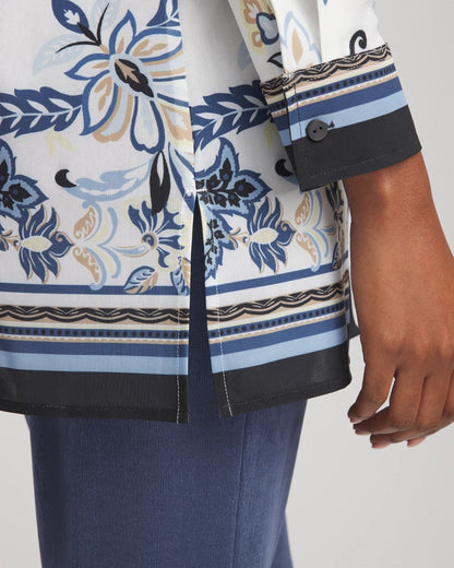 Chico's Travelers™ Collection Paisley Mesh Shirt Jacket