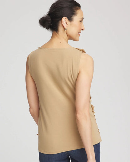 Chico's Sleeveless Ruffle-Appliqué Tank Top