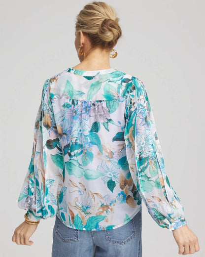 Chico's Georgette Billow Sleeved Blouse