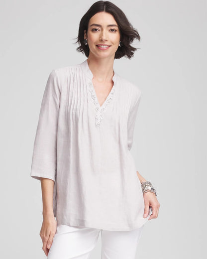 Chico's Embellished Linen Kurta Tunic