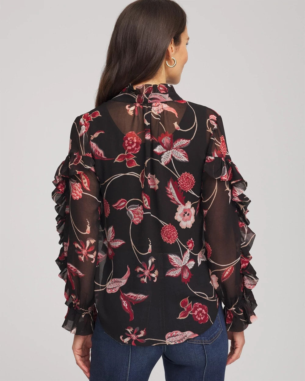 Chico's Georgette Celtic Blooms Blouse
