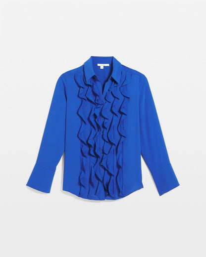 Chico's Ruffle-Trim Chiffon Blouse
