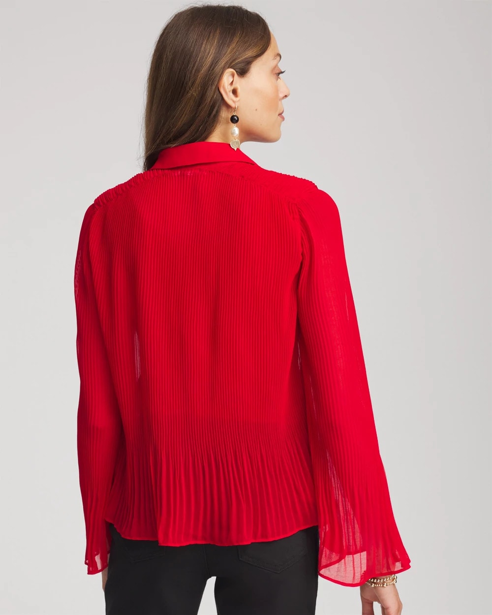 Chico's Pleated Georgette Blouse