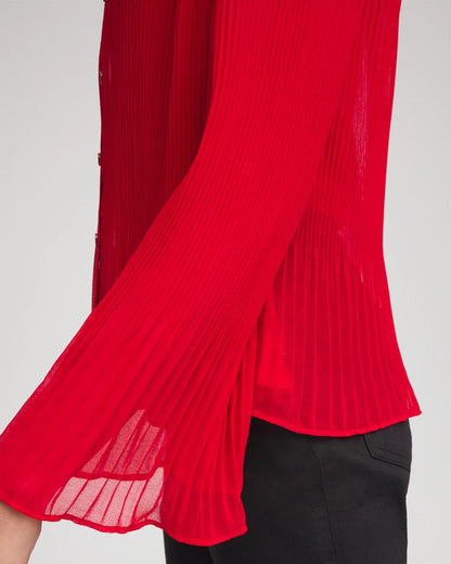 Chico's Pleated Georgette Blouse