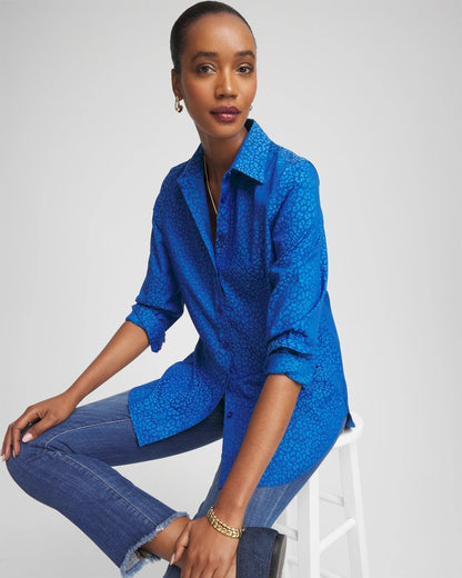 Chico's No Iron™ Jacquard Animal Motif Shirt