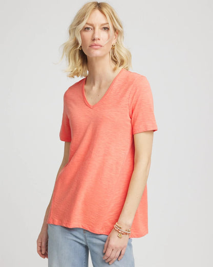 Chico's Slub V-Neck Tee