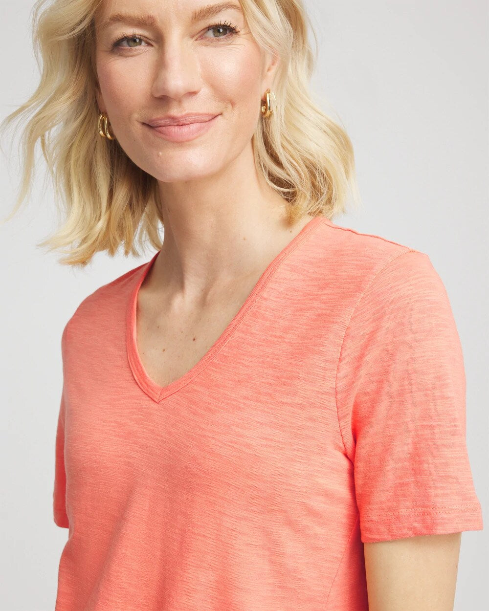 Chico's Slub V-Neck Tee