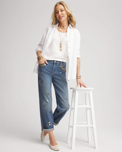 Chico's Slub Scoop Neck Tee