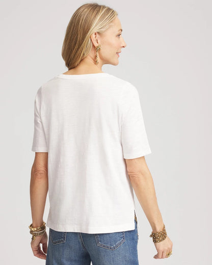 Chico's Slub Scoop Neck Tee