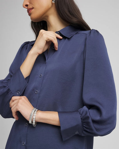 Chico's Puff Sleeve Satin Blouse