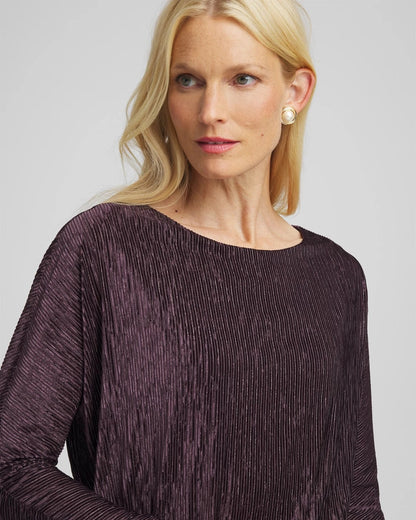 Chico's Crinkle Velvet Banded-Bottom Top