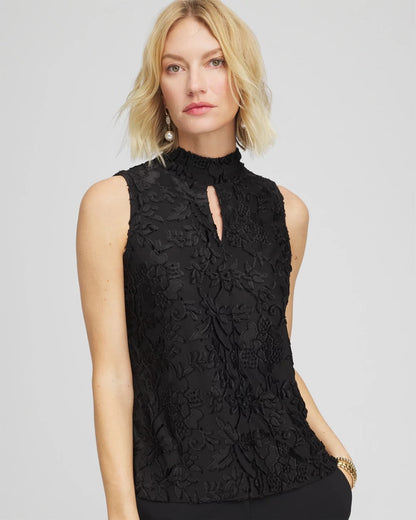 Chico's Burnout Mockneck Tank