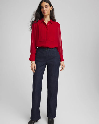 Chico's Pintuck Georgette Tunic