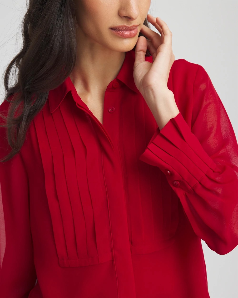 Chico's Pintuck Georgette Tunic