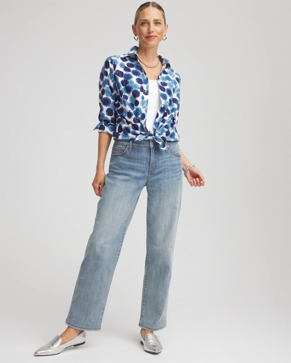 Chico's No Iron™ Printed Sateen Shirt