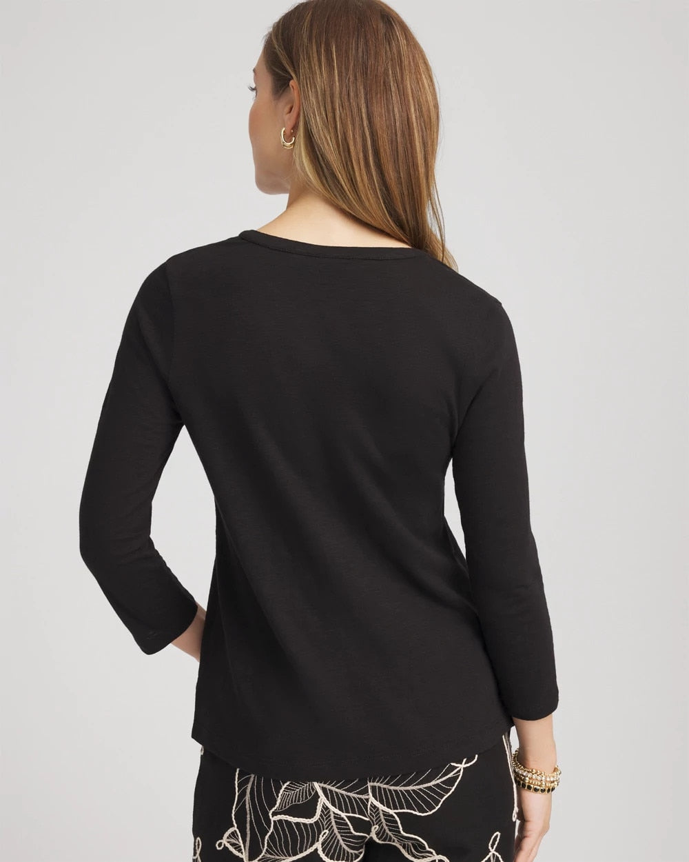Chico's Cotton Slub Henley Shirt