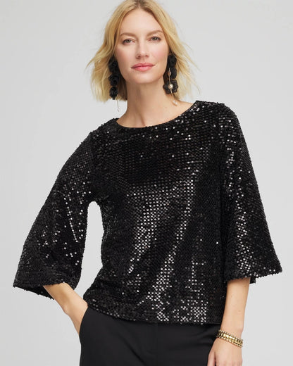 Chico's Sparkling Sequin Party Tee