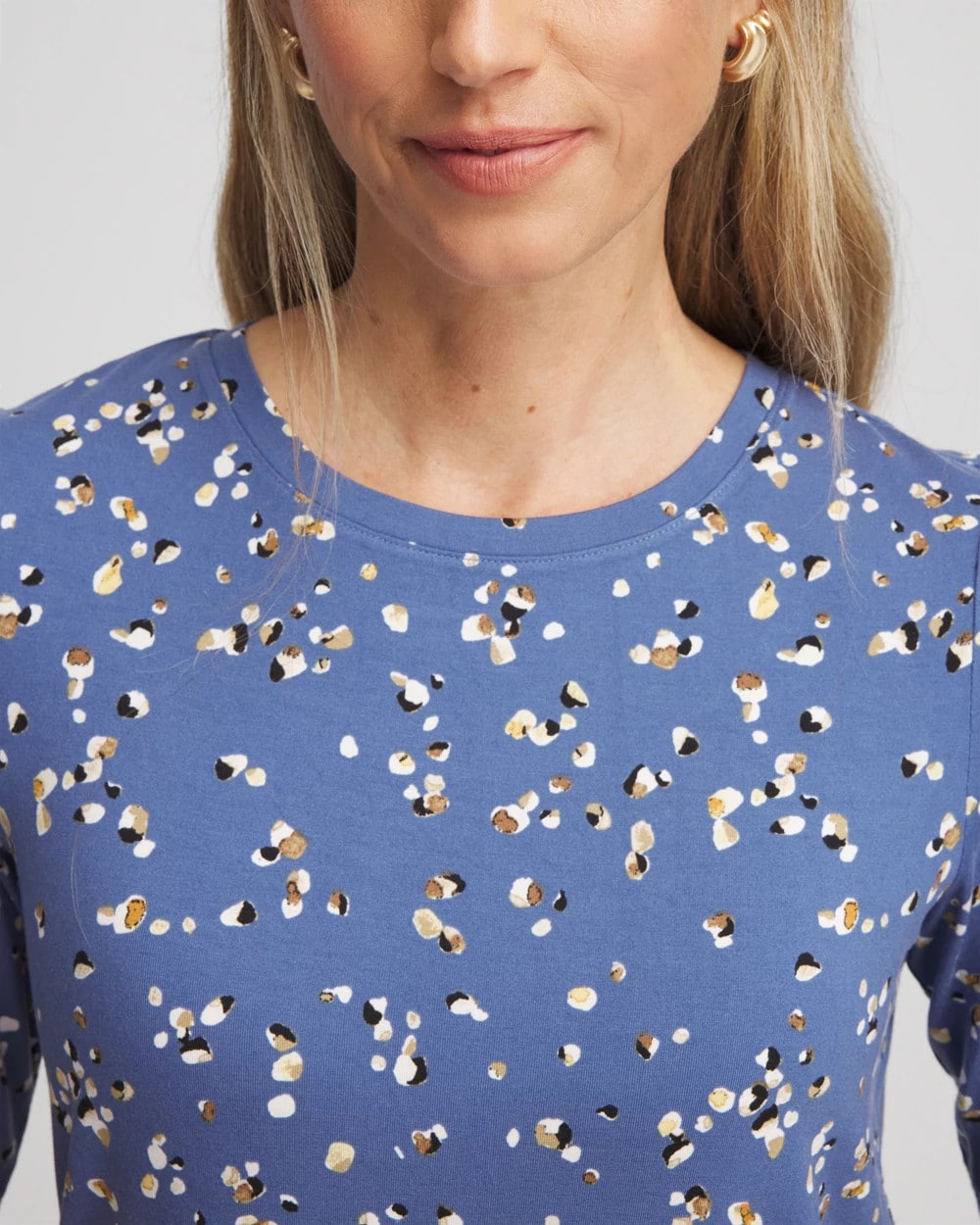 Chico's Printed Elbow Sleeve Tee