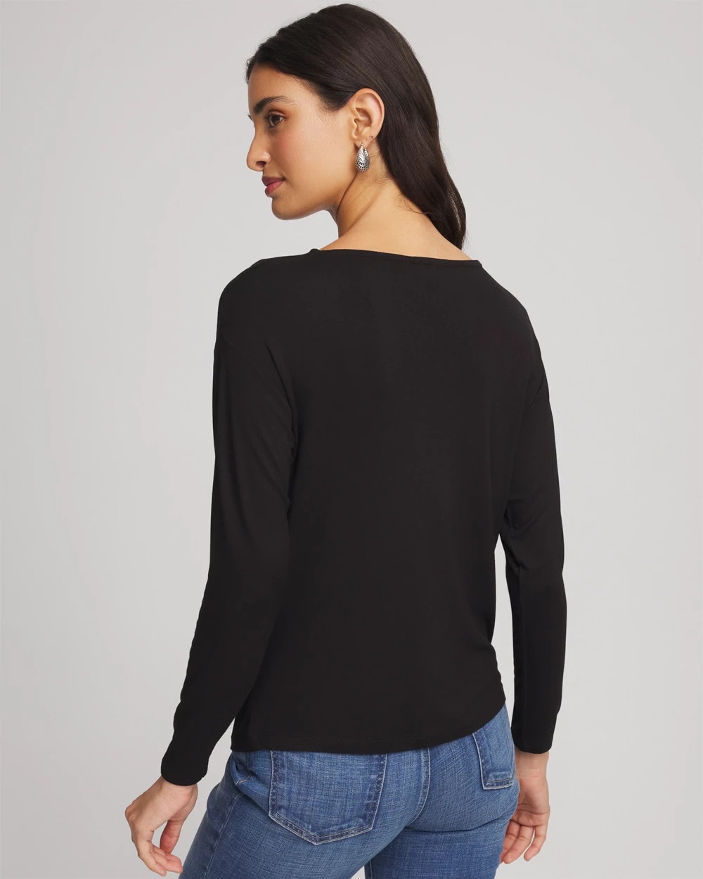 Chico's Embellished Cowlneck Dolman Tee