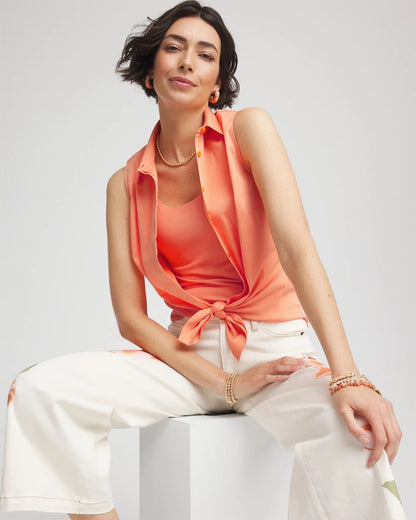 Chico's No Iron™ Sleeveless Sateen-Stretch Shirt