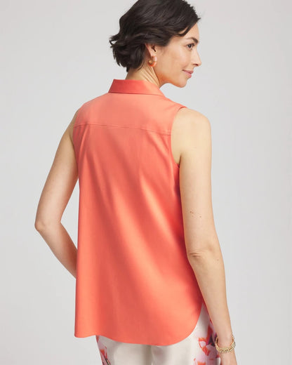 Chico's No Iron™ Sleeveless Sateen-Stretch Shirt