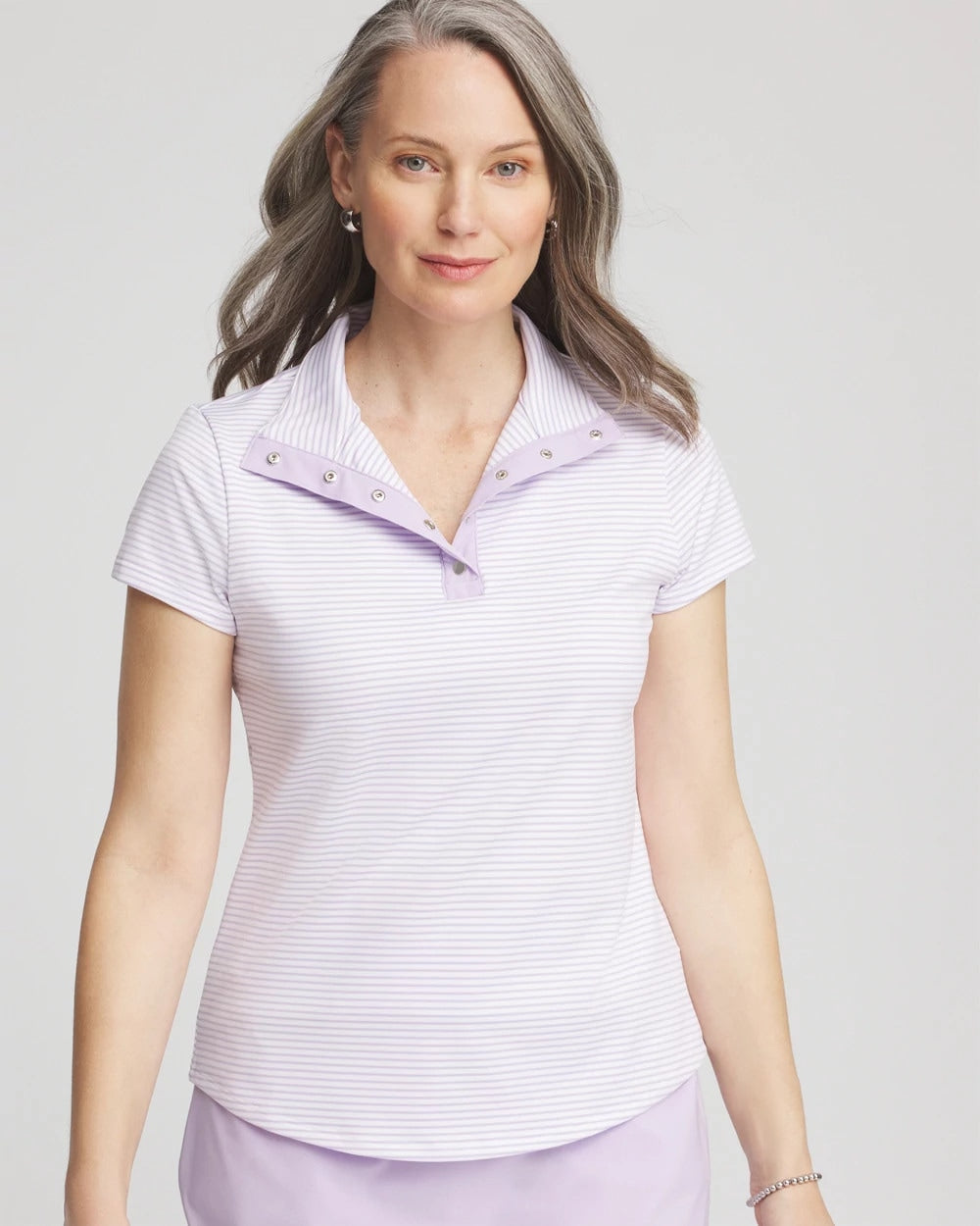 Chico's Zenergy® Striped UPF Short-Sleeve Top