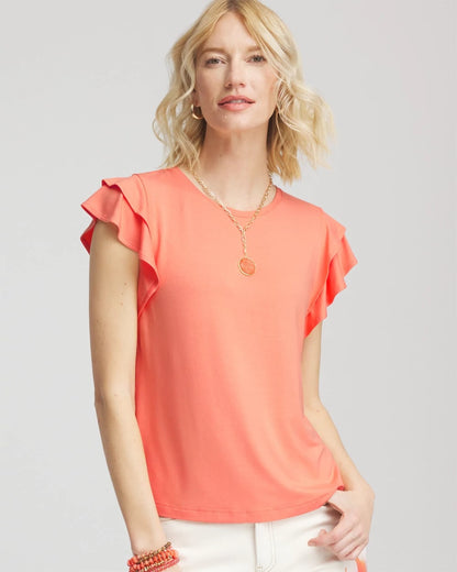 Chico's Touch of Cool™ Flutter Sleeve Tee