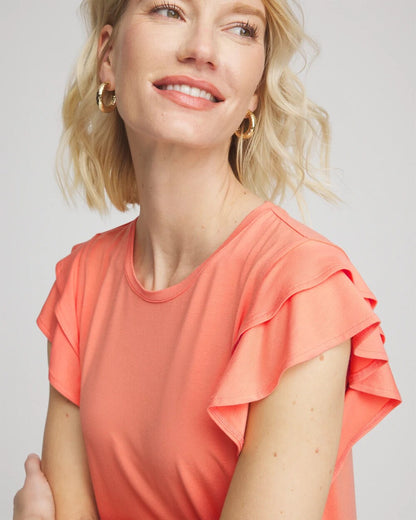 Chico's Touch of Cool™ Flutter Sleeve Tee
