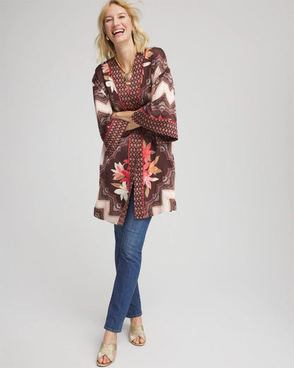 Chico's Long Mixed-Print Kimono