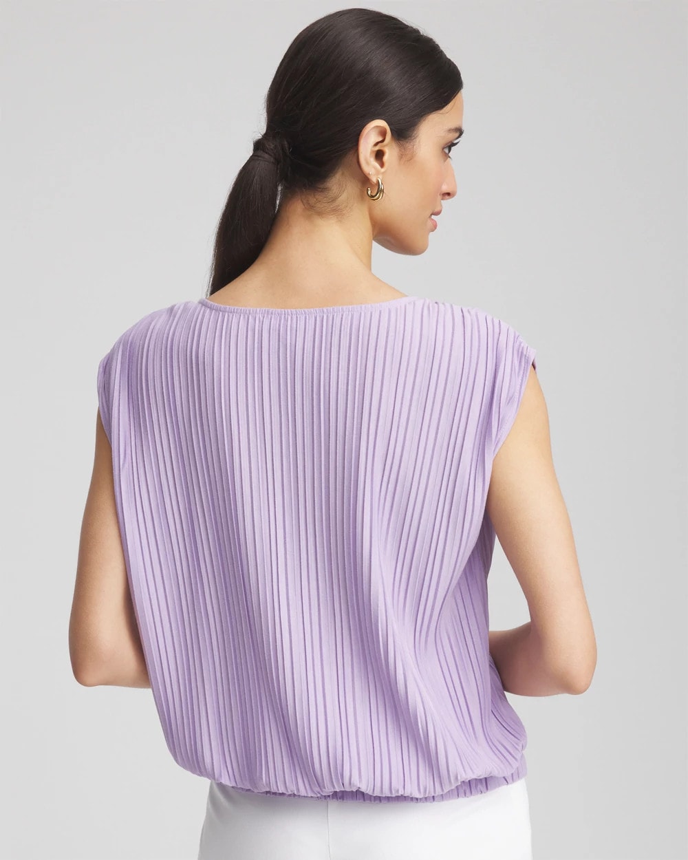 Chico's Pleated Bubble-Hem Tee