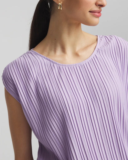 Chico's Pleated Bubble-Hem Tee