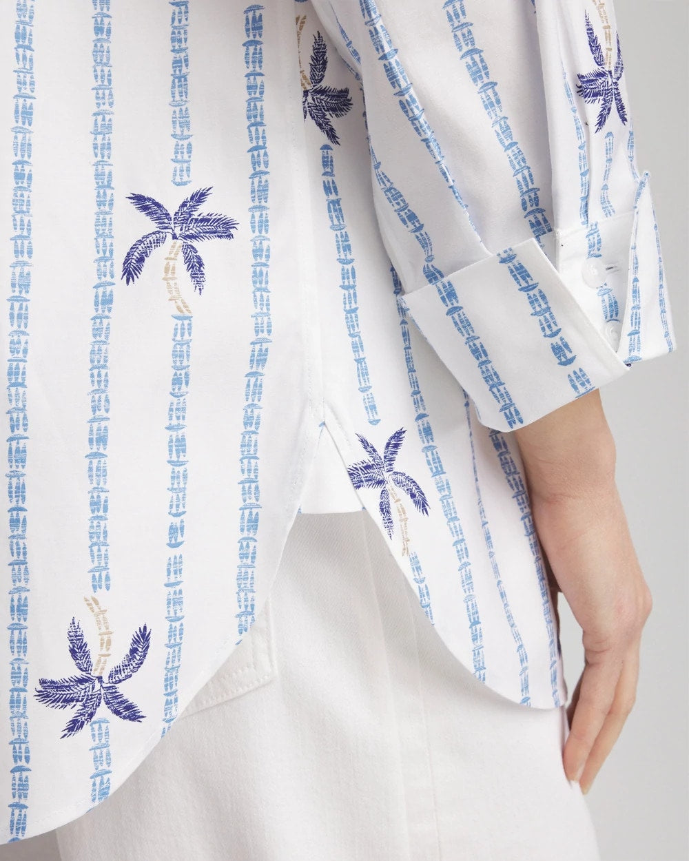 Chico's No Iron™ Palm Striped Sateen Shirt