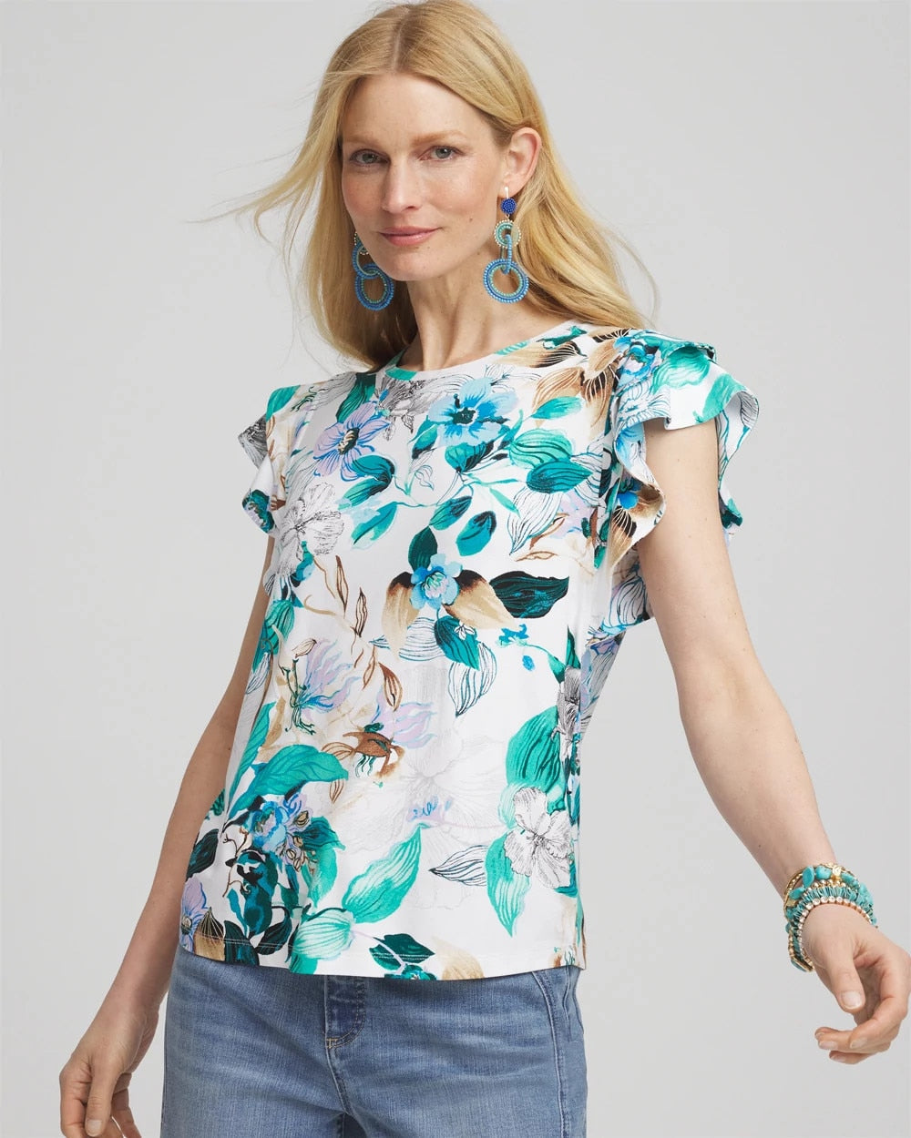 Chico's Touch of Cool™ Flutter Sleeve Tee