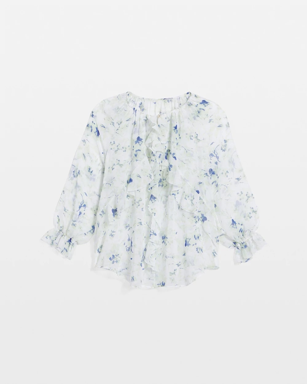 Chico's Georgette Sheer Ruffle Blouse