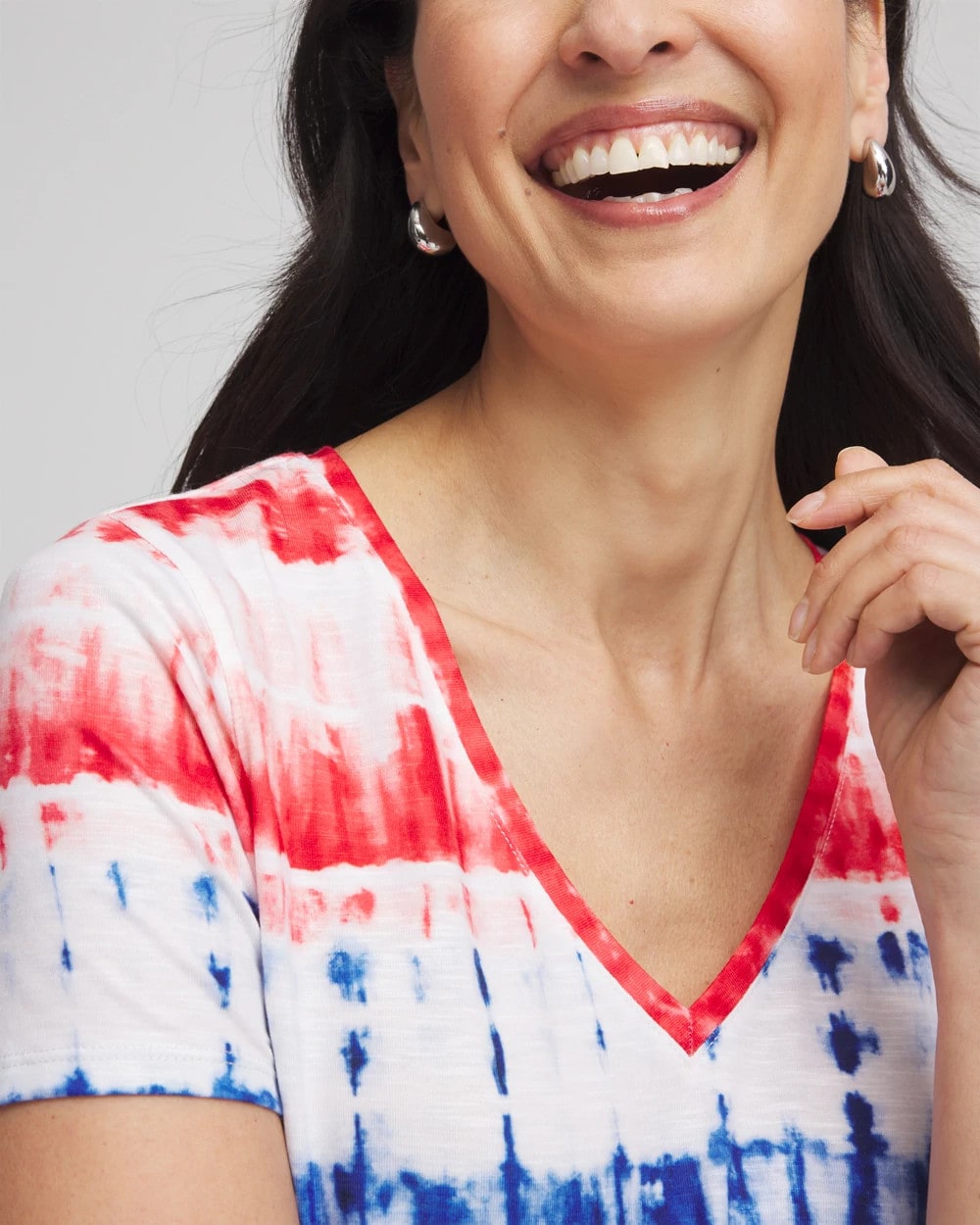 Chico's Zenergy® Americana Tie-dye V-Neck Tee