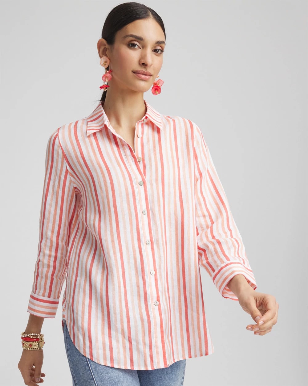 Chico's No Iron™ Striped Linen Shirt