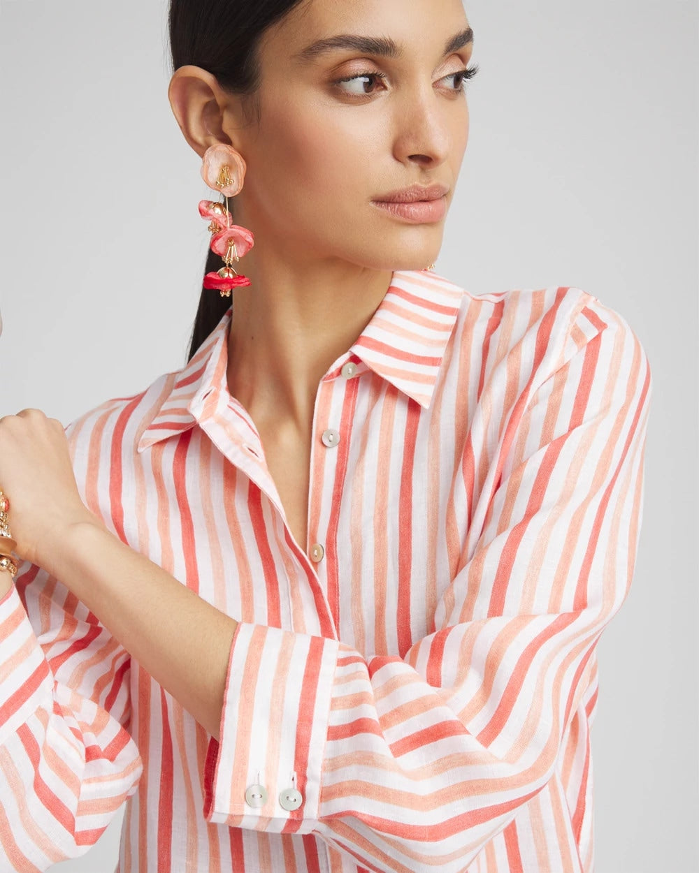 Chico's No Iron™ Striped Linen Shirt