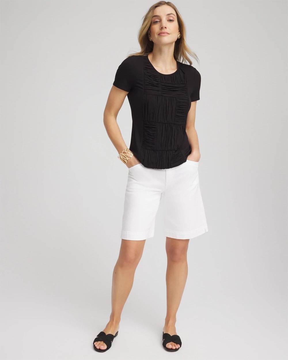 Chico's Jersey Knit Ruched Front Tee