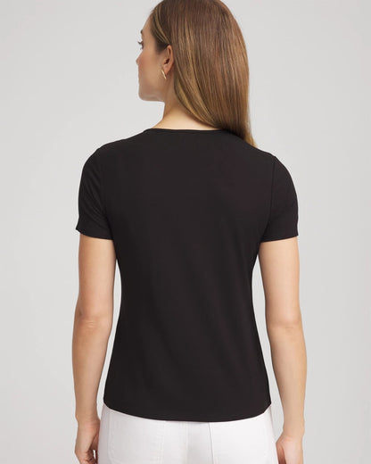 Chico's Jersey Knit Ruched Front Tee
