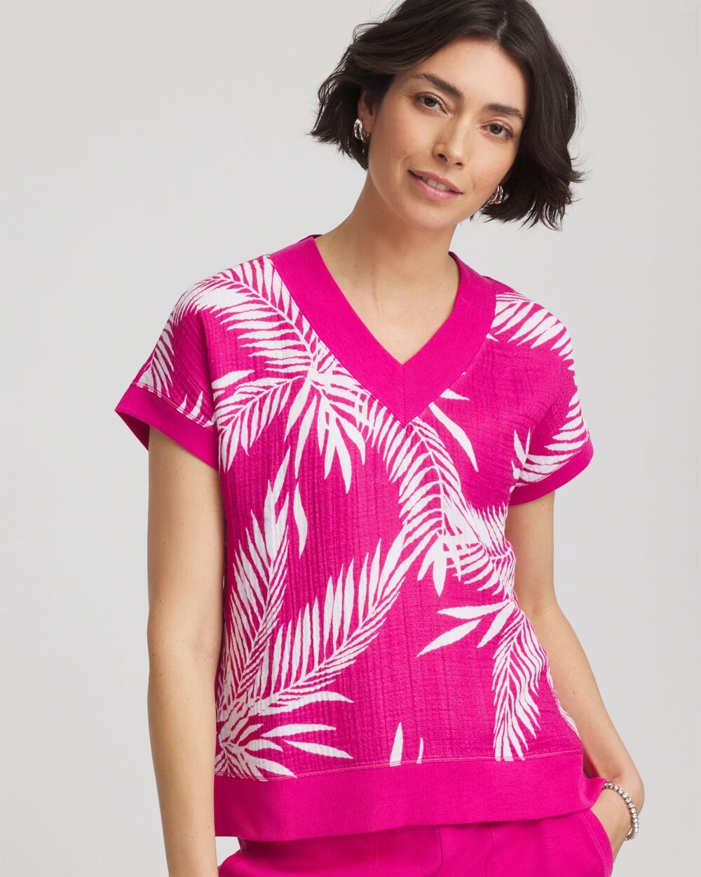 Chico's Zenergy® Tropical Gauze Top