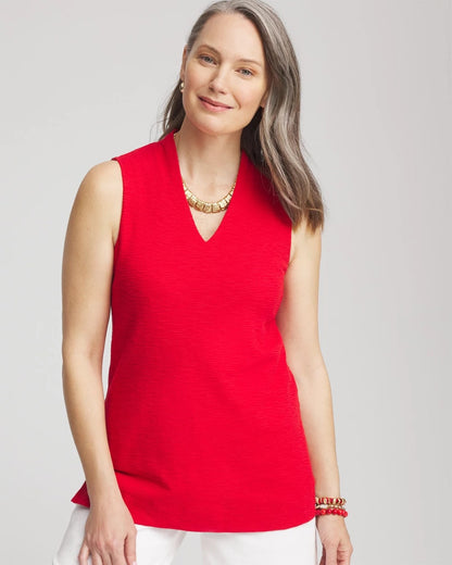 Chico's Textured Sleeveless V-Neck Tunic